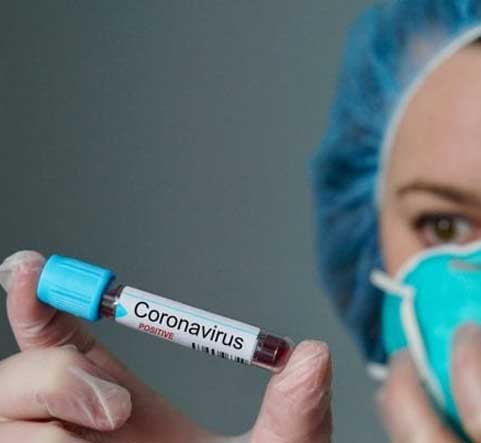 postive blood vile coronavirus blue cap